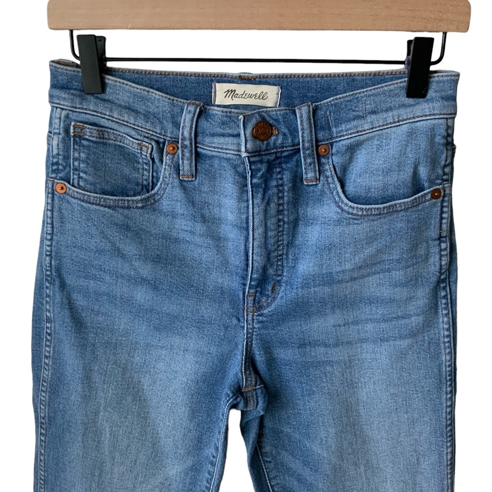 MADEWELL Stovepipe Jeans Straight Leg Mid-Rise Cropped Blue Size 26 - Picture 5 of 15